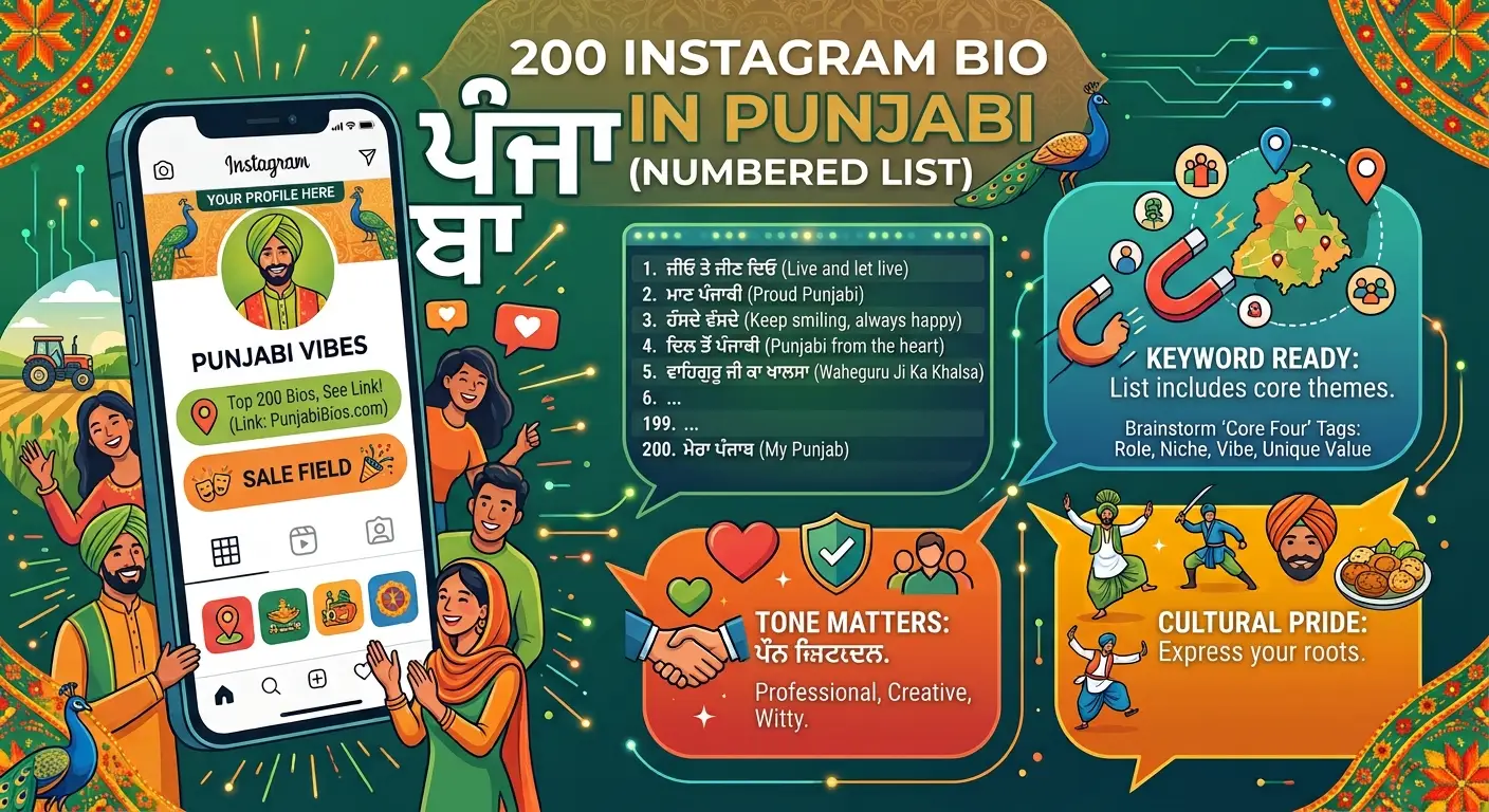 Β 200 Instagram Bio in Punjabi (Numbered List)