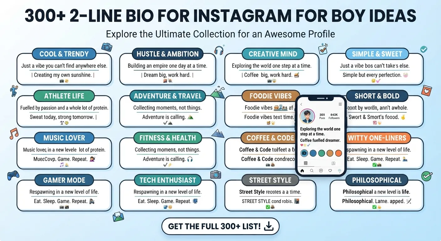 300+ 2 Line Bio for Instagram for Boy Ideas