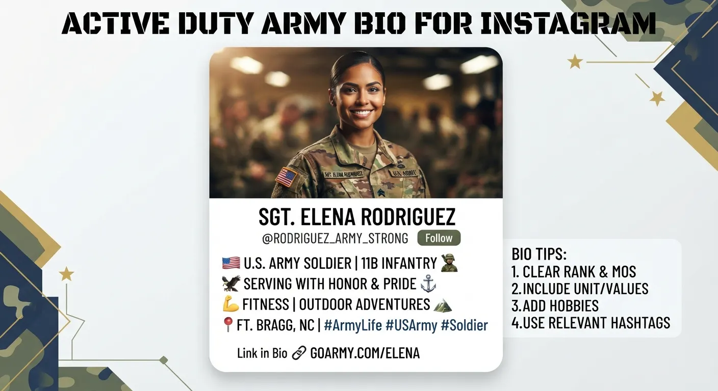 Active Duty Army Bio for Instagram