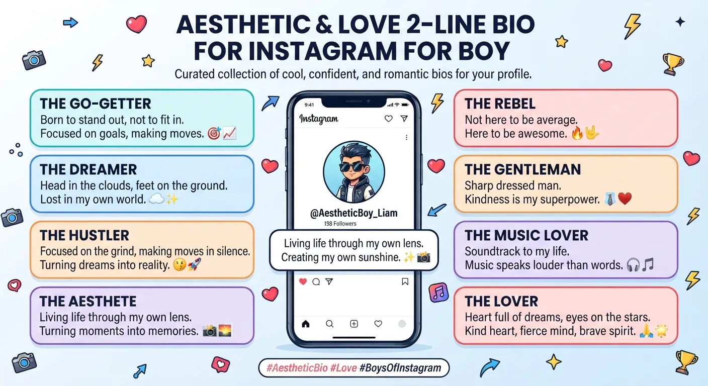 Aesthetic & Love 2 Line Bio for Instagram for Boy