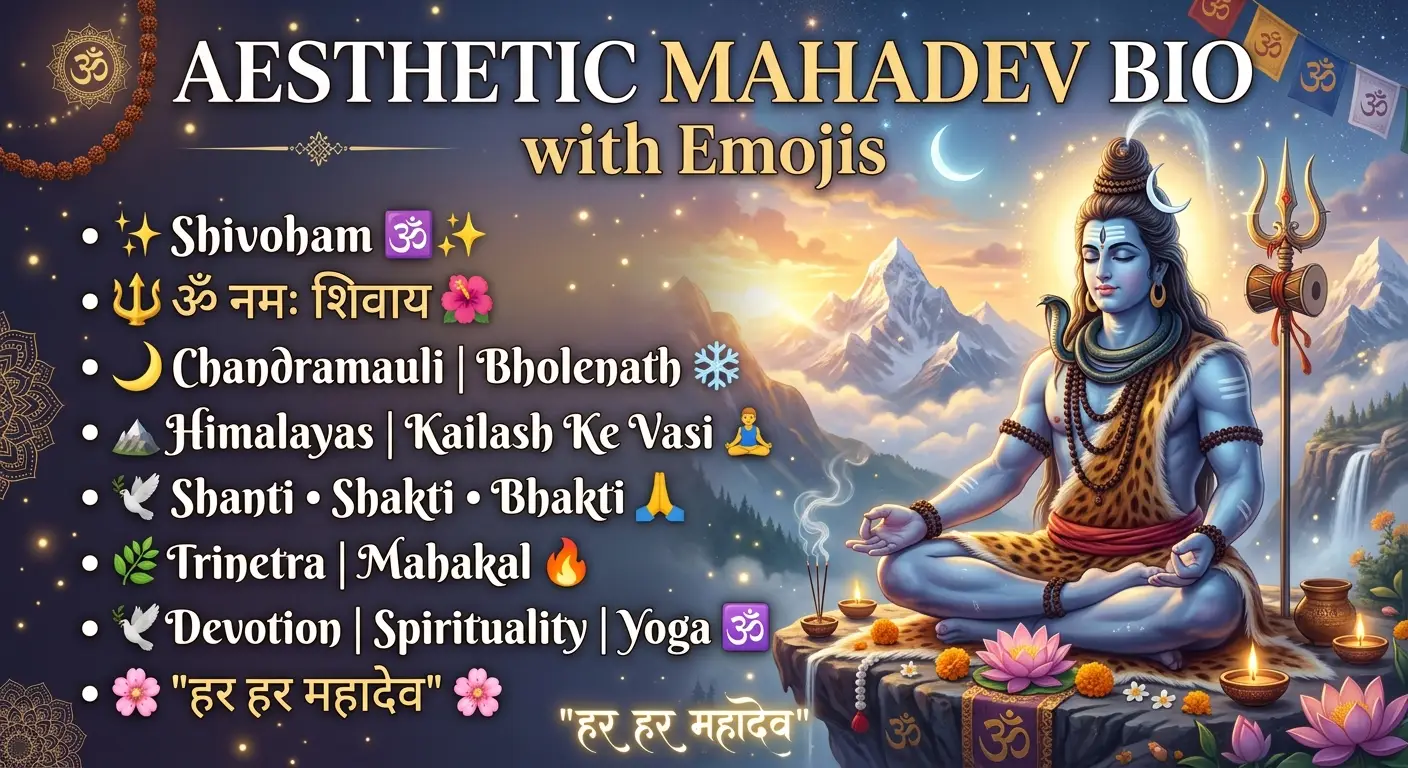 Aesthetic Mahadev Bio with Emojis