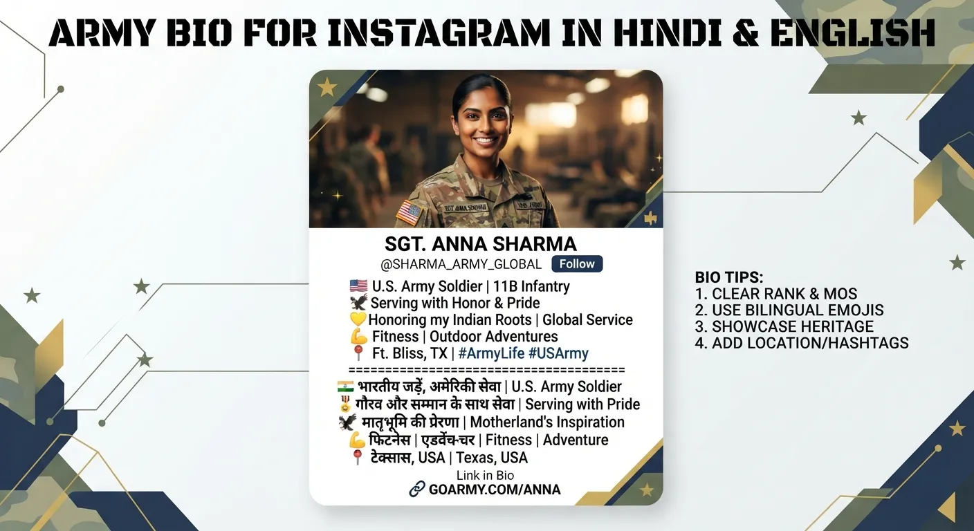 Army Bio for Instagram in Hindi & English