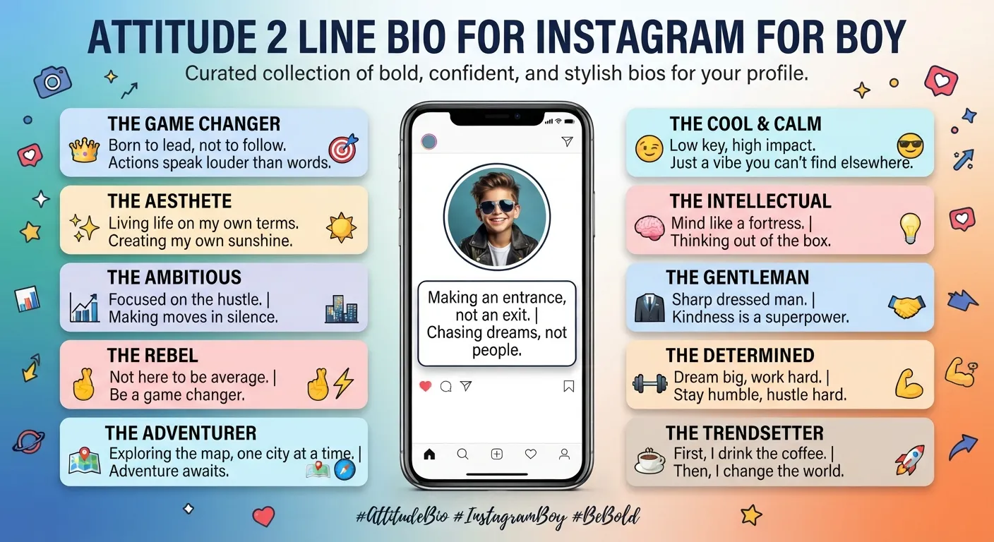 Attitude 2 Line Bio for Instagram for Boy