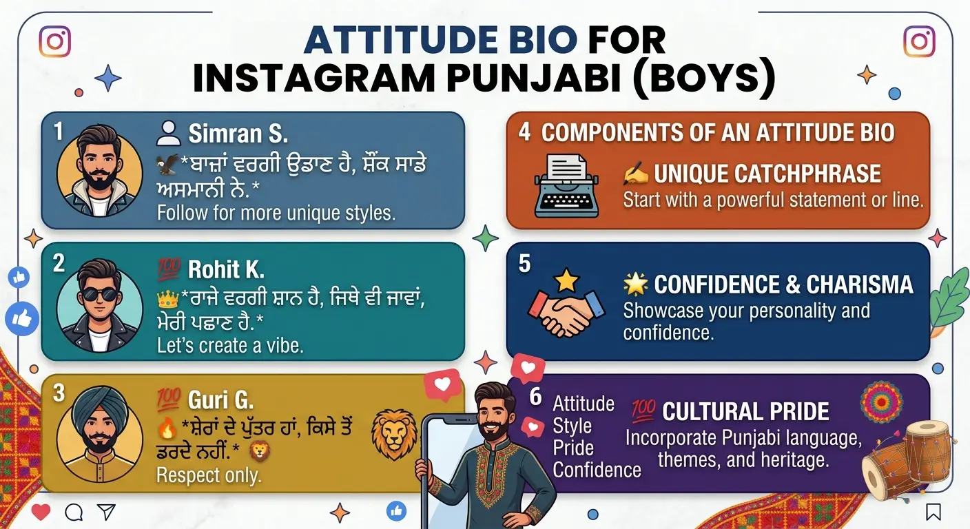 Attitude Bio for Instagram Punjabi (Boys)