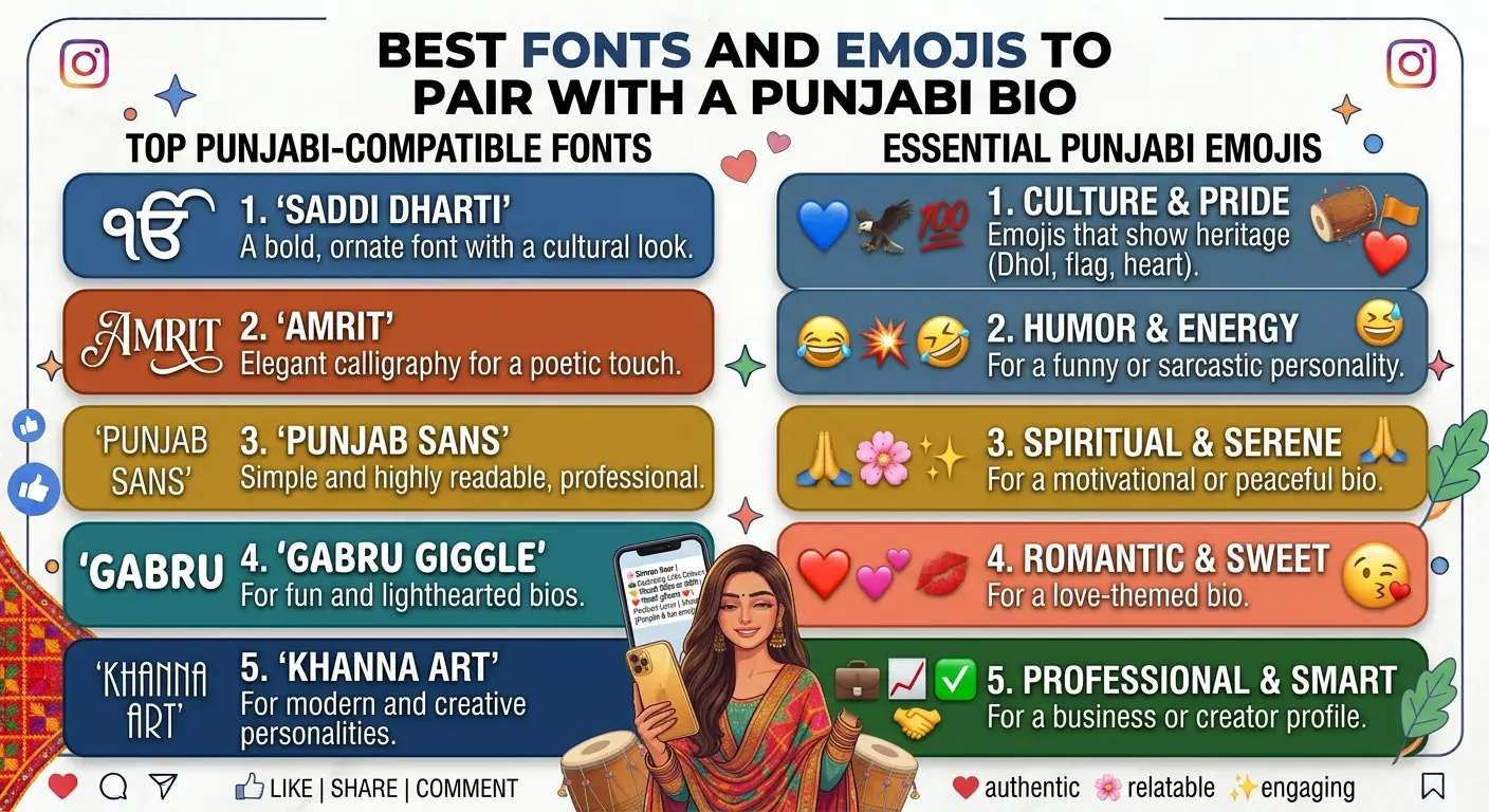 Best Fonts and Emojis to Pair With a Punjabi Bio
