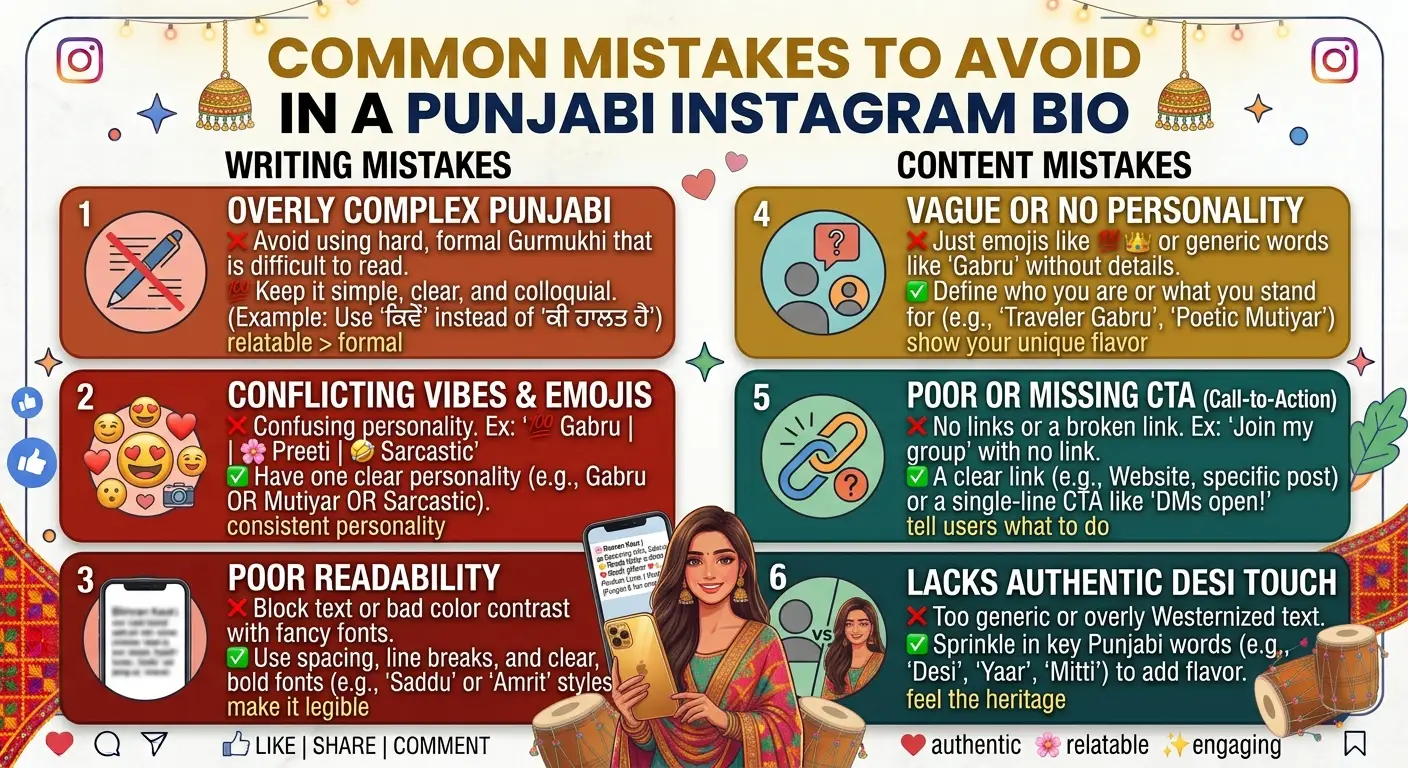 Common Mistakes to Avoid in a Punjabi Instagram Bio