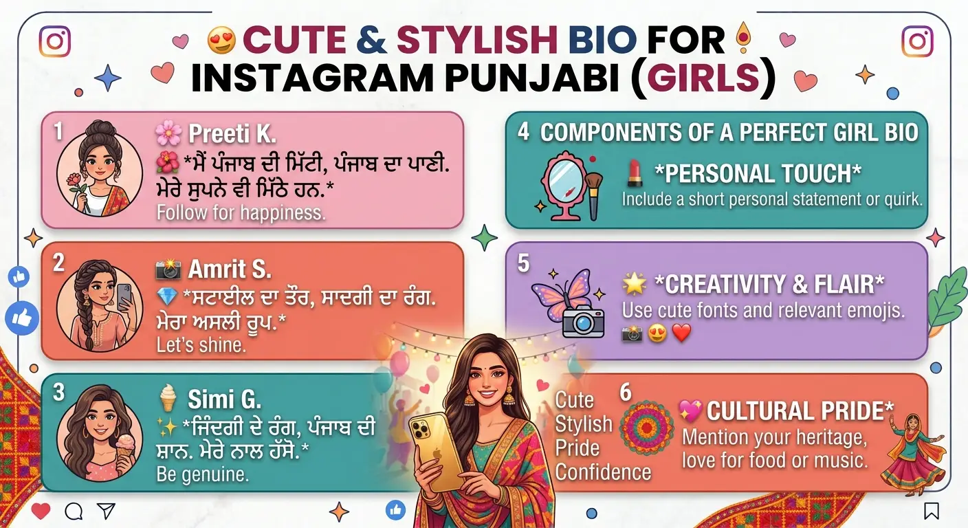 Cute & Stylish Bio for Instagram Punjabi (Girls)