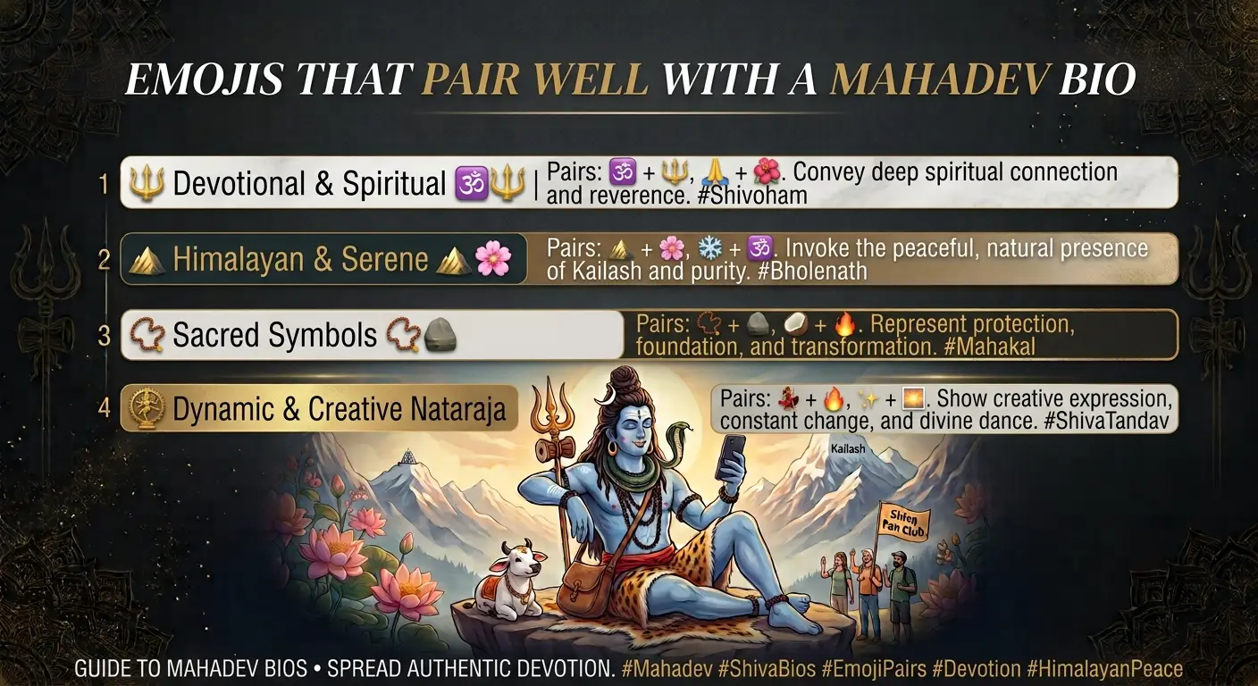Emojis That Pair Well with a Mahadev Bio