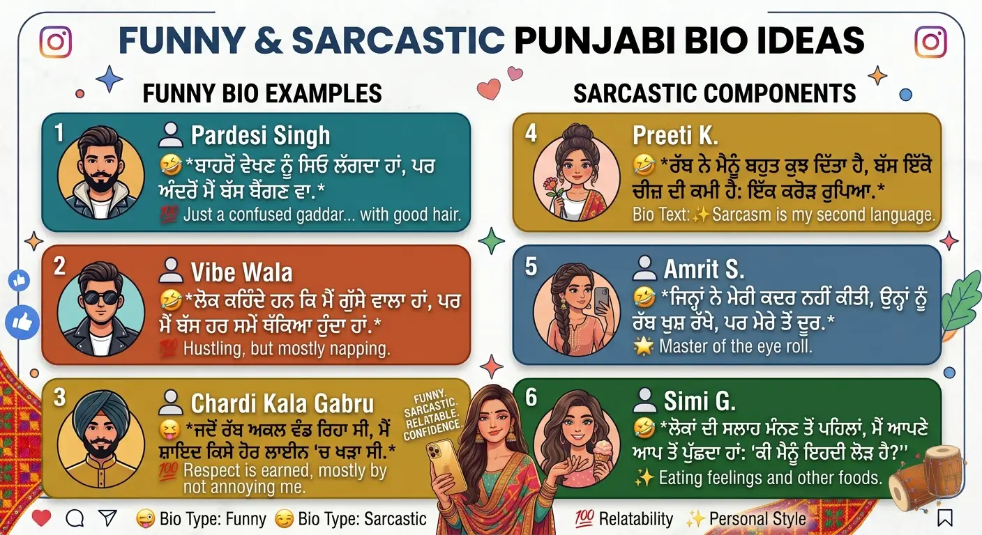 Funny & Sarcastic Punjabi Bio Ideas