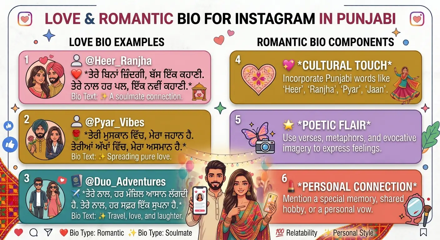 Love & Romantic Bio for Instagram in Punjabi