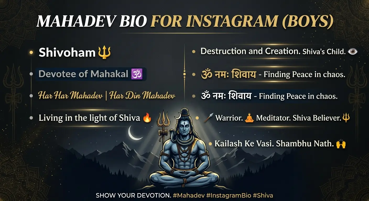 Mahadev Bio for Instagram for Boys