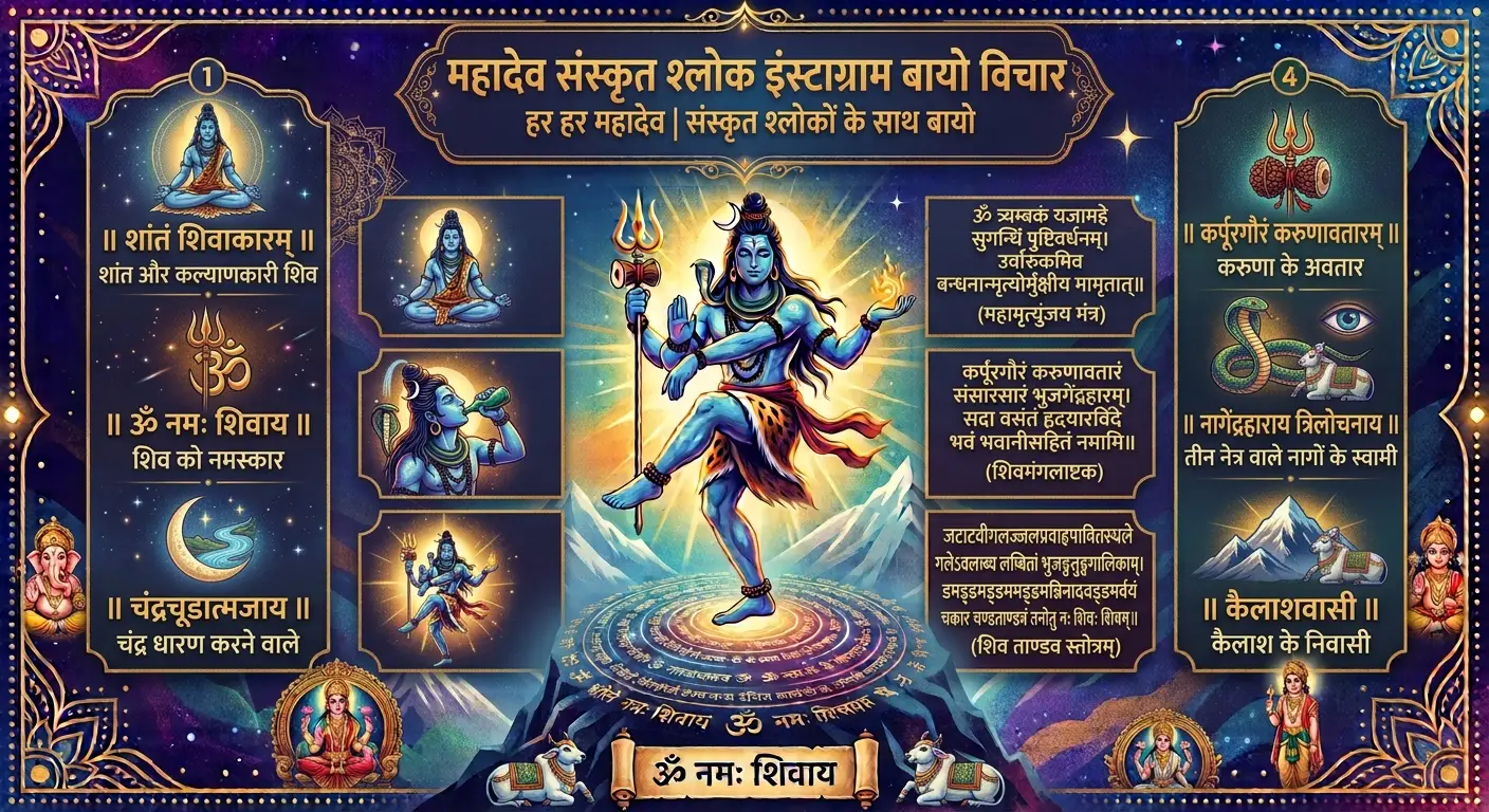 Mahadev Sanskrit Shlok Bio for Instagram
