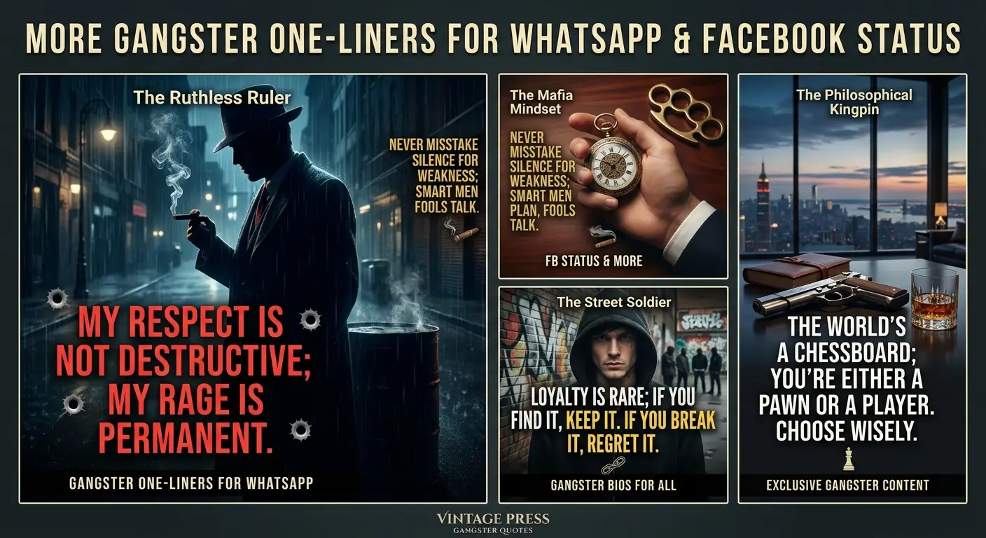 More Gangster One-Liners for WhatsApp & Facebook Status