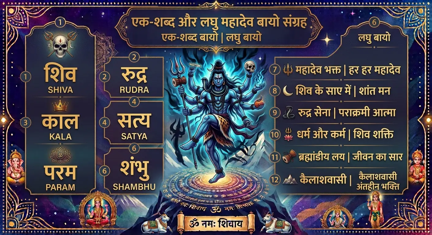 One-Word & Short Mahadev Bios