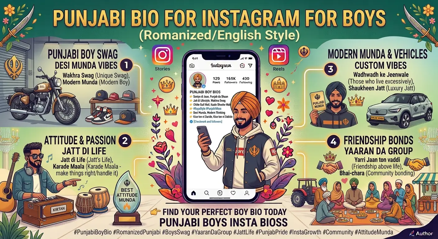 Punjabi Bio for Instagram for Boys, in English/Romanized Style