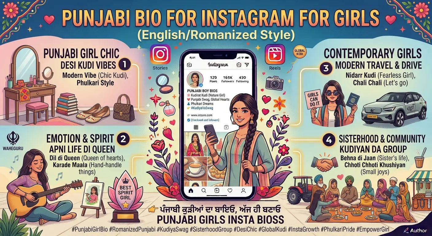 Punjabi Bio for Instagram for Girls, in English/Romanized Style