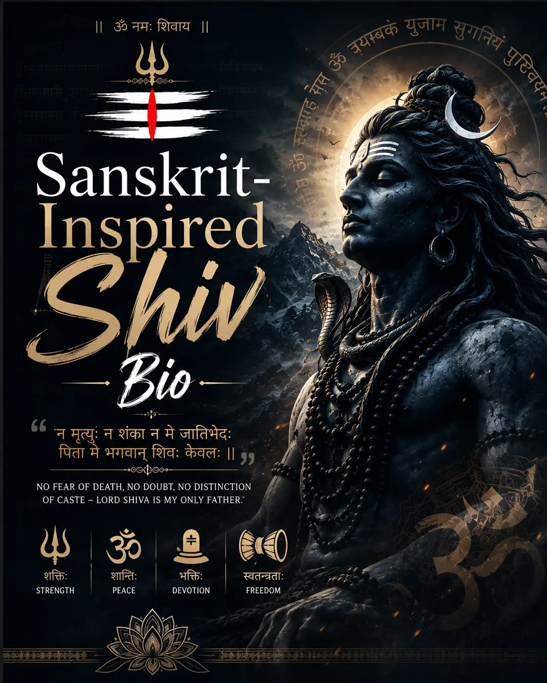 Sanskrit-Inspired Shiv Bio