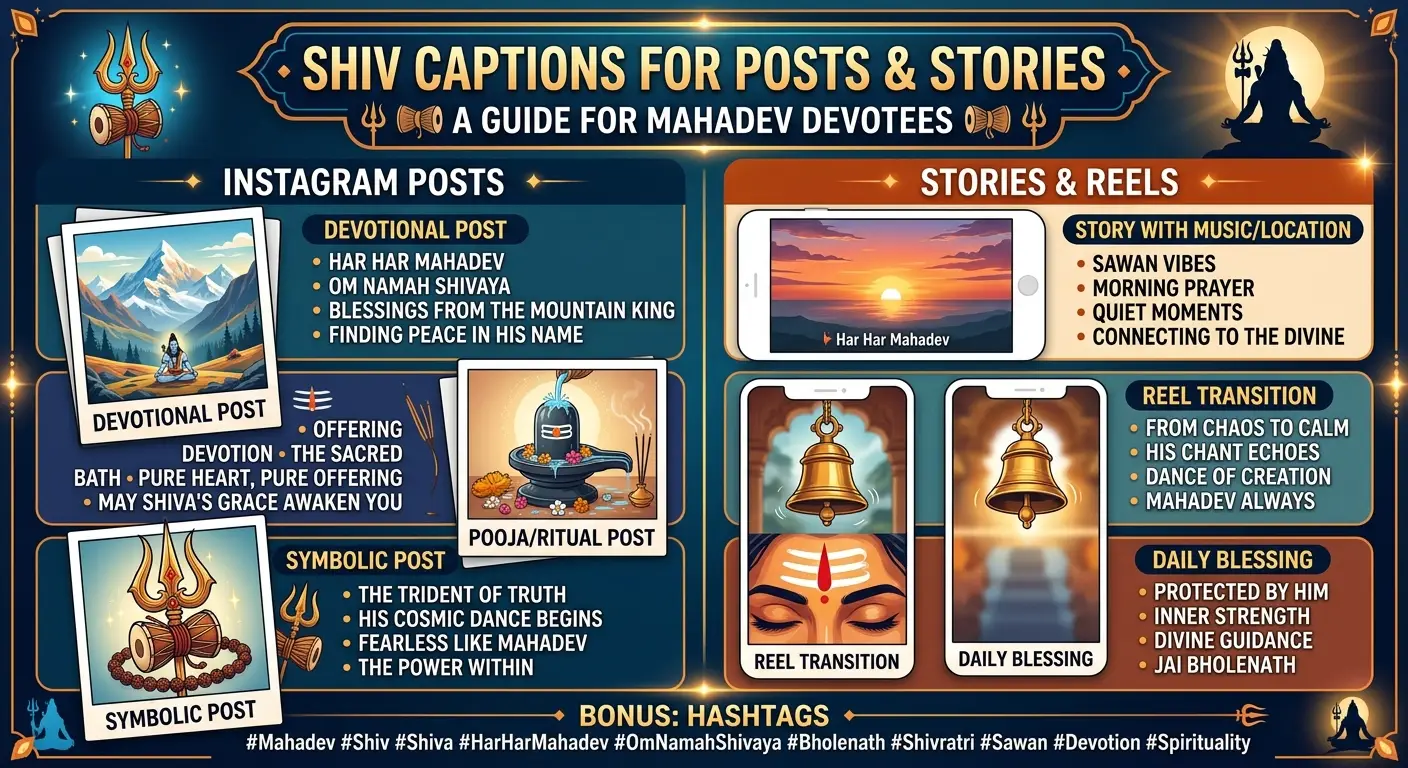 Shiv Captions for Posts & Stories