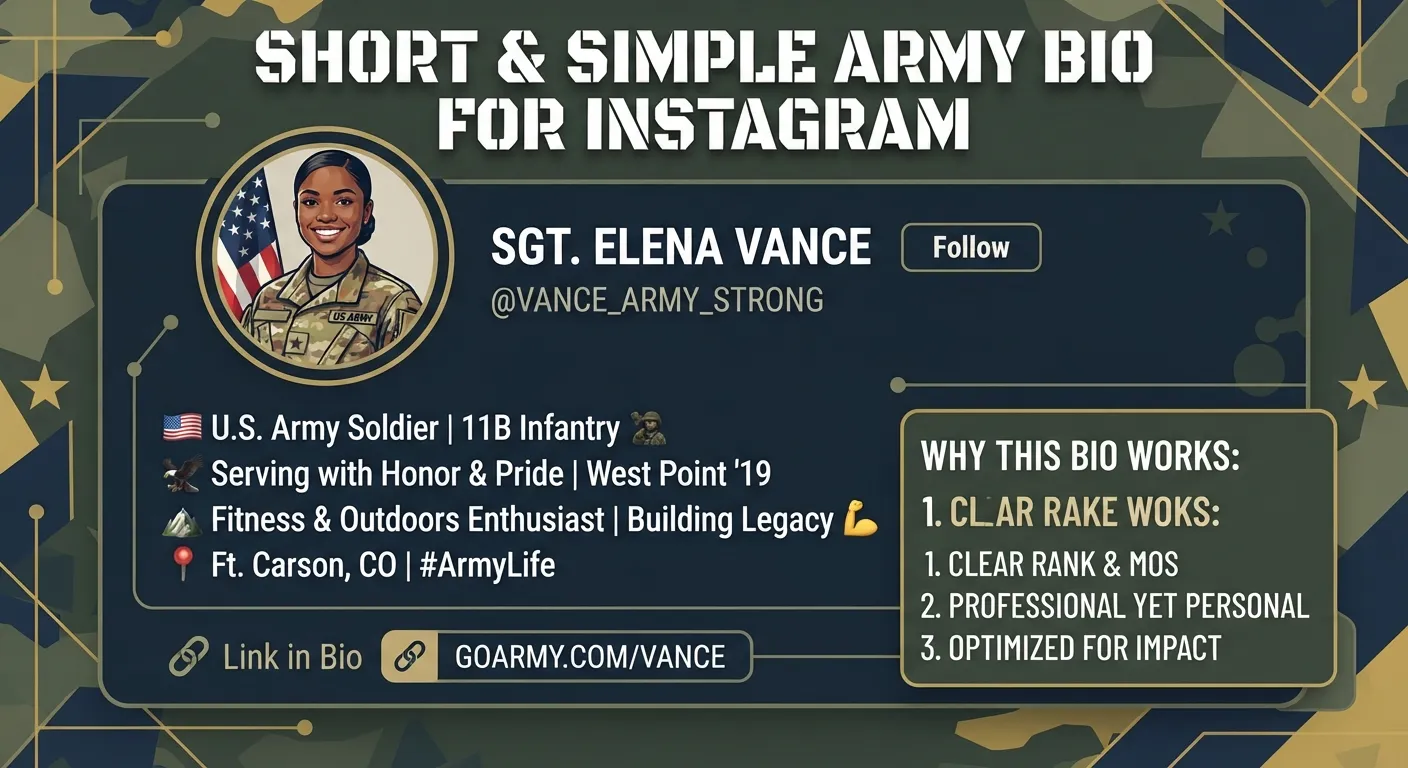 Short & Simple Army Bio for Instagram