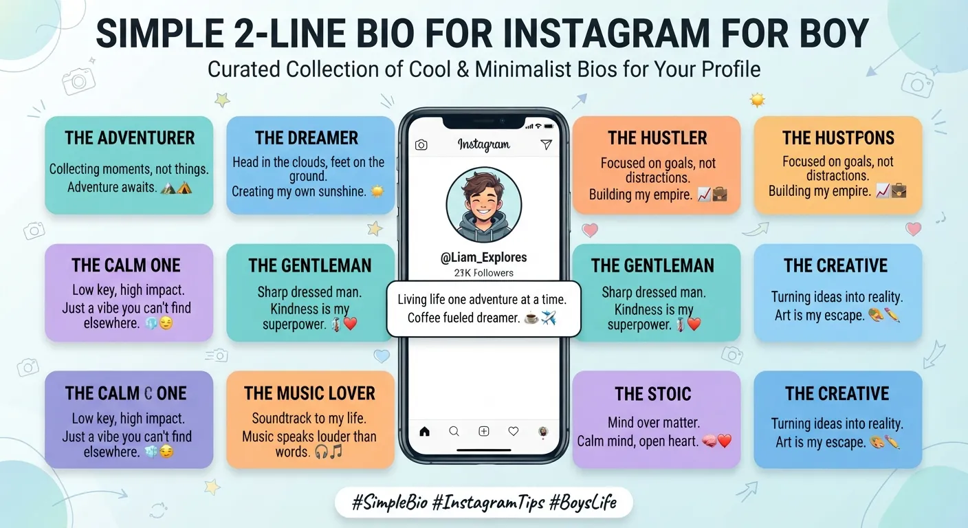 Simple 2 Line Bio for Instagram for Boy