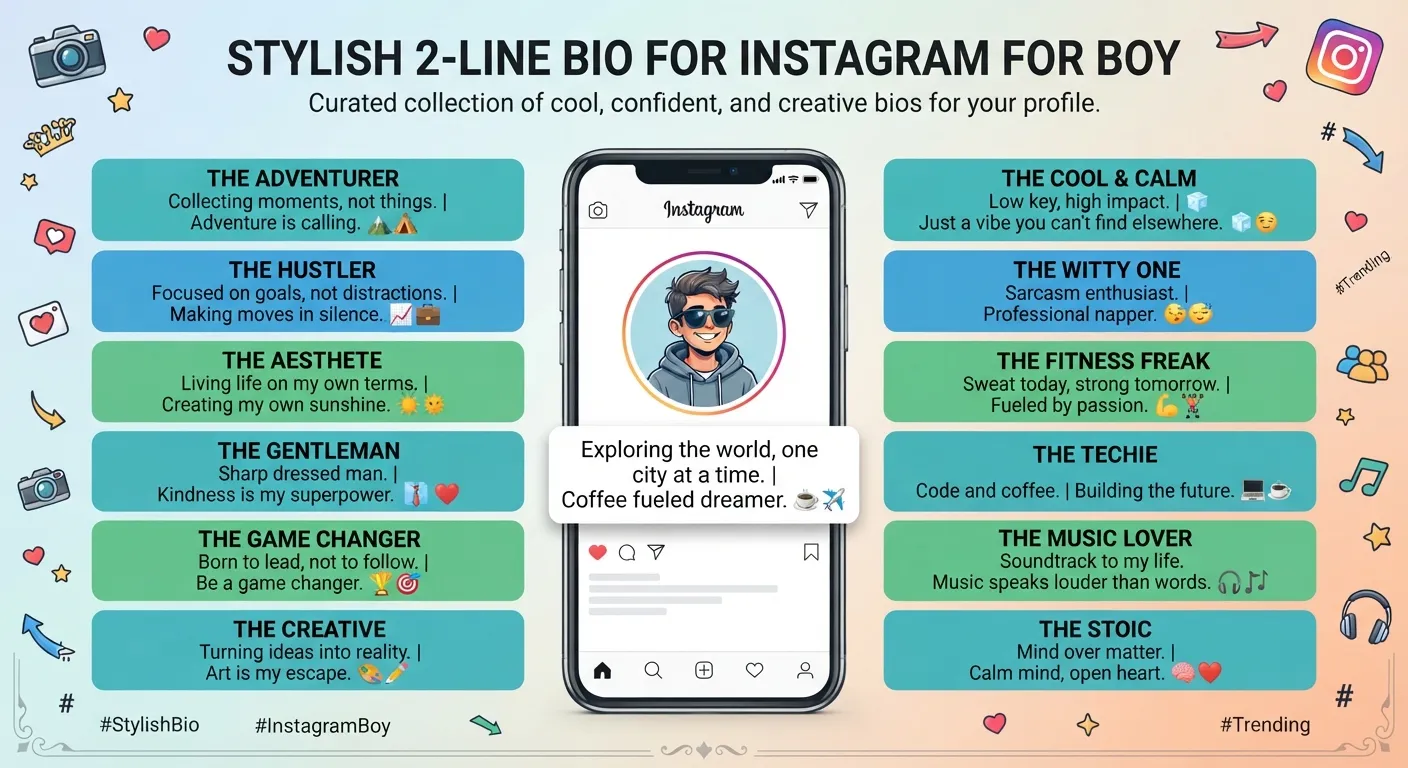 Stylish 2 Line Bio for Instagram for Boy
