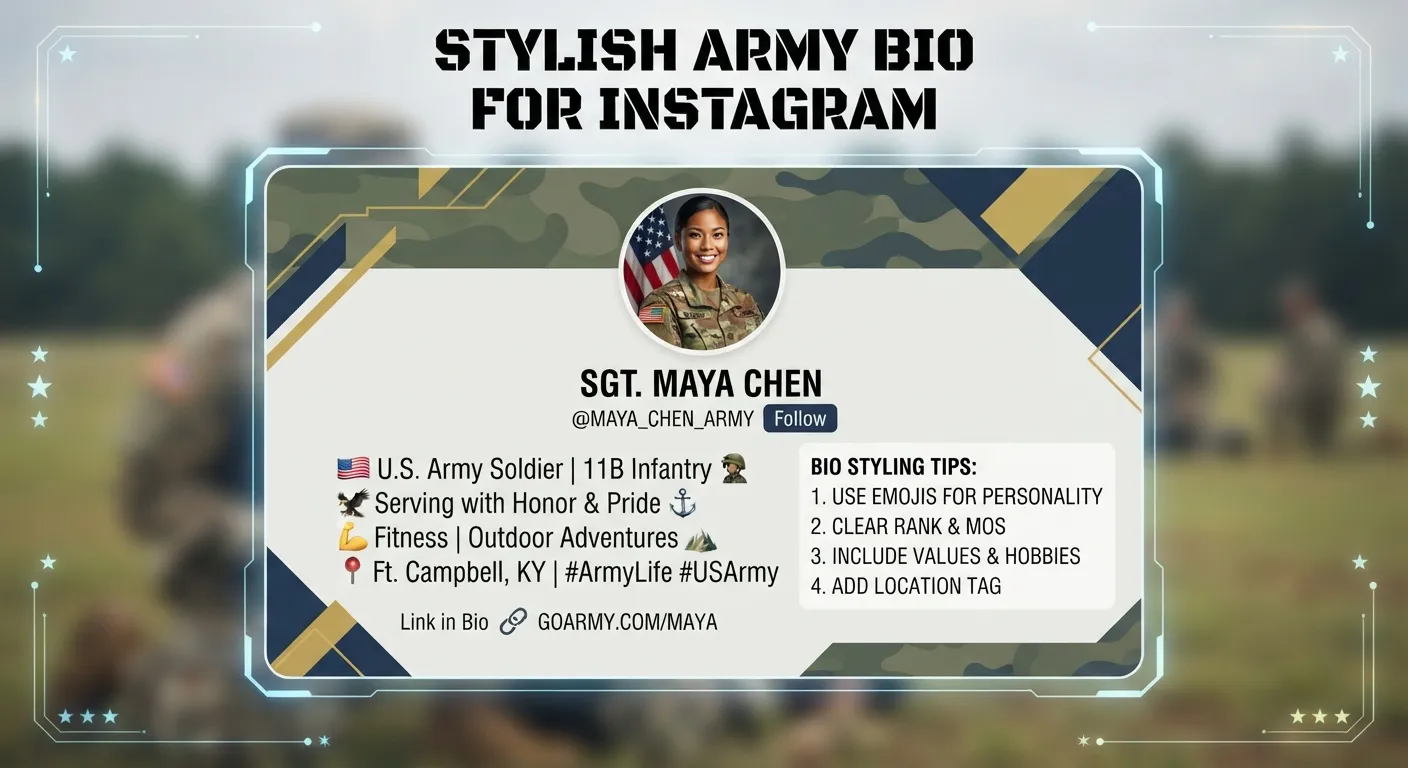 Stylish Army Bio for Instagram