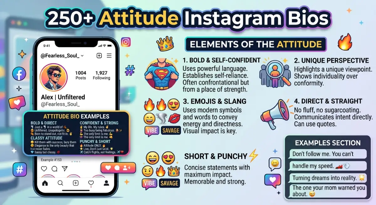 250+ Attitude Instagram Bios