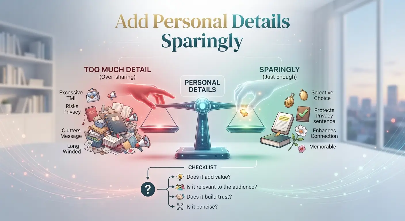 Add Personal Details Sparingly