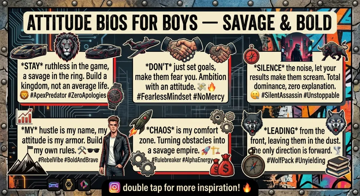 Attitude Bios for Boys — Savage & Bold