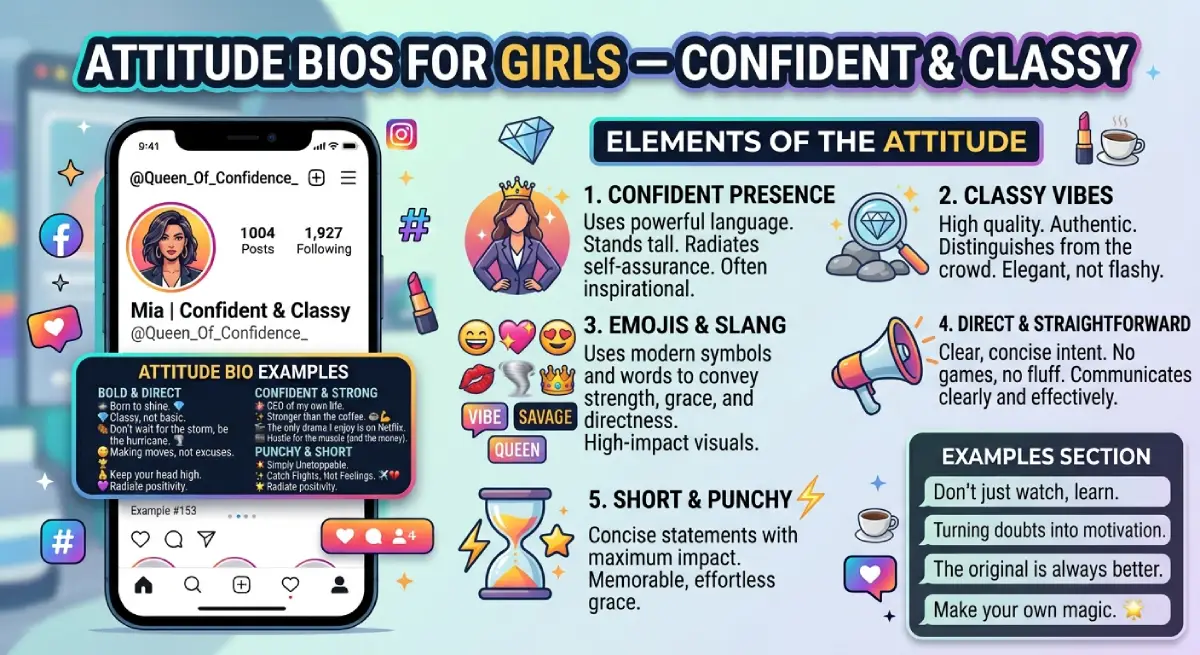 Attitude Bios for Girls — Confident & Classy
