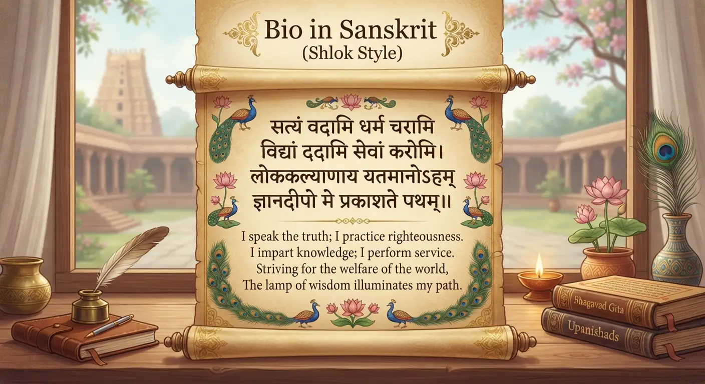 Bio in Sanskrit (Shlok Style)
