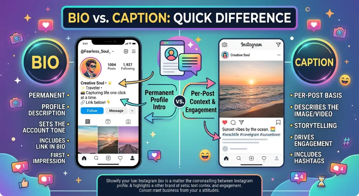 Bio vs. Caption: Quick Difference