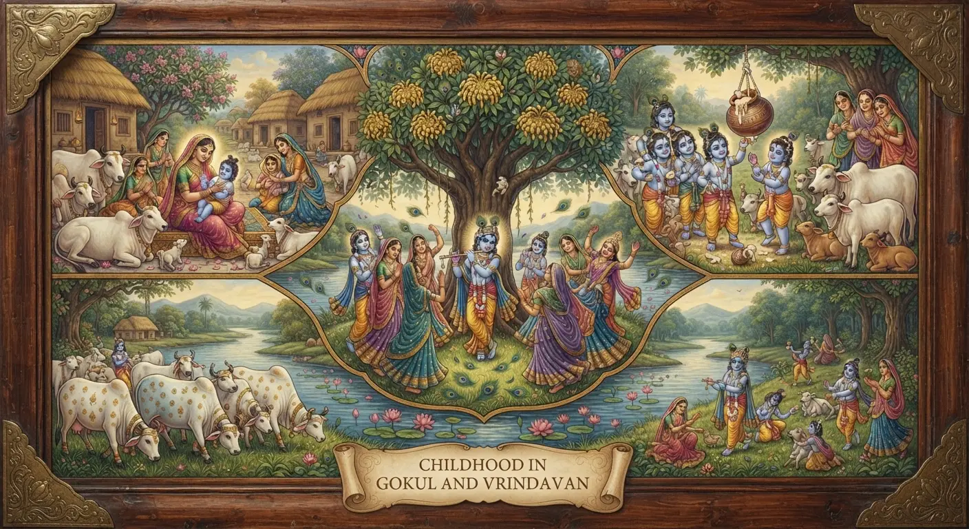 Childhood in Gokul and Vrindavan