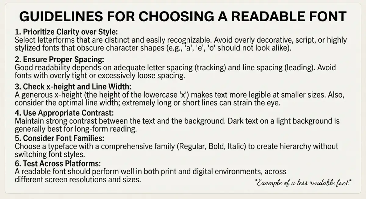 Choose a readable font
