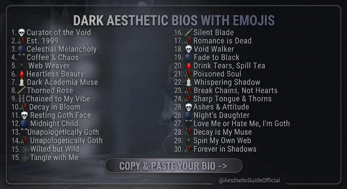 Dark Aesthetic Bios With Emojis