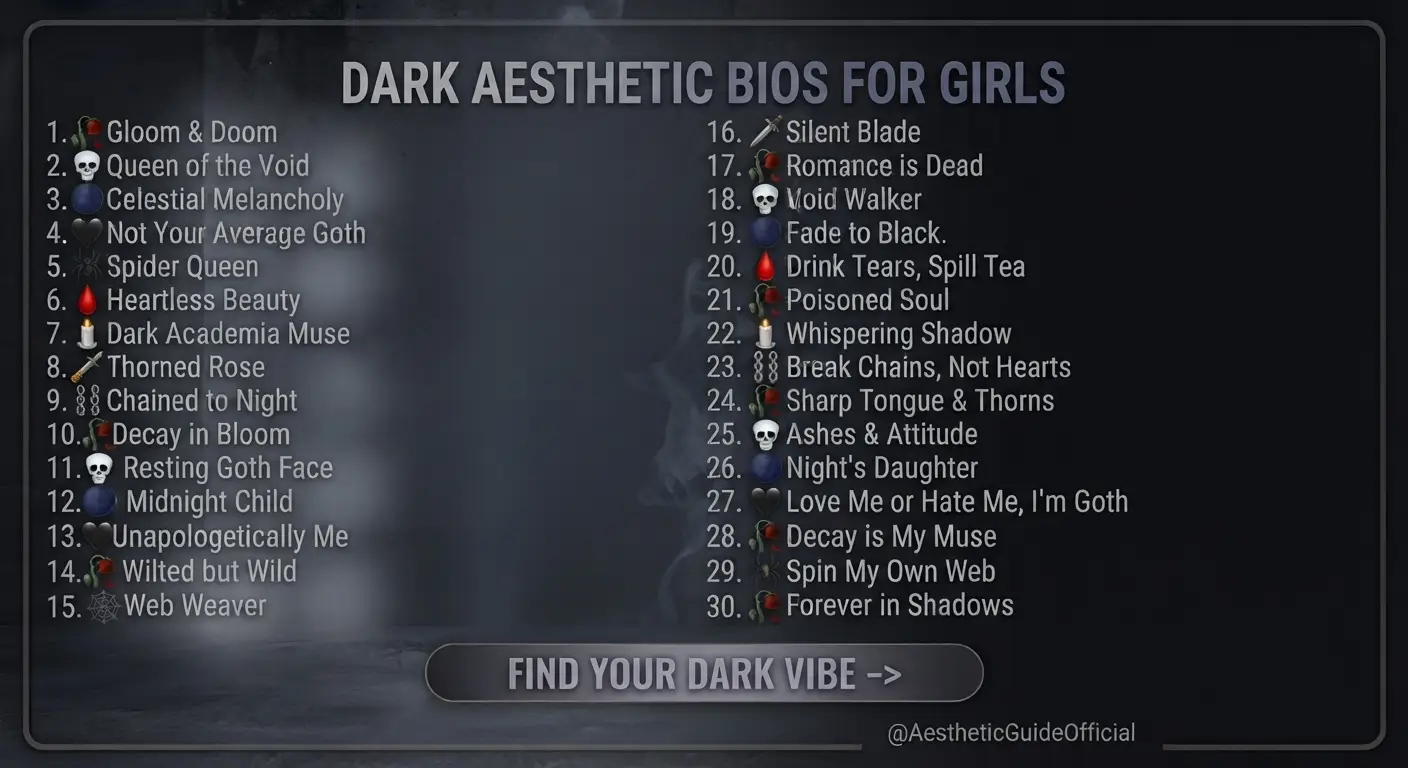 Dark Aesthetic Bios for Girls