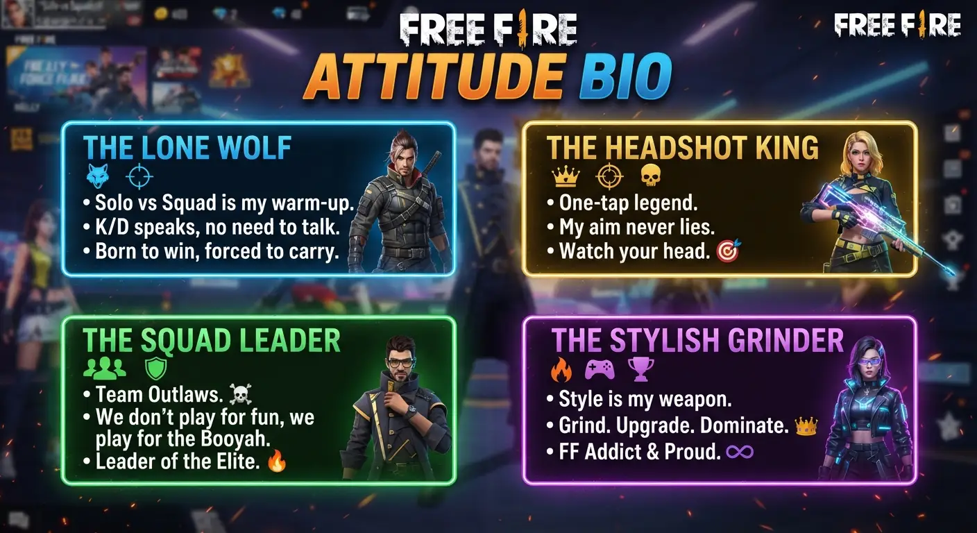 Free Fire Attitude Bio for Instagram