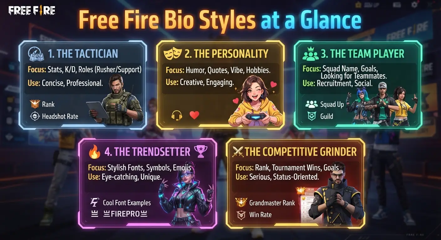 Free Fire Bio Styles at a Glance