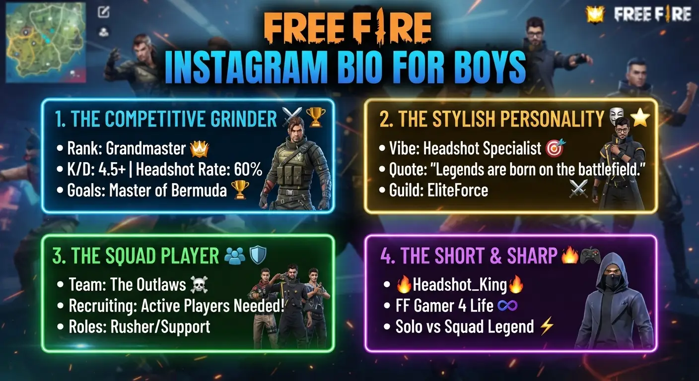Free Fire Instagram Bio for Boys