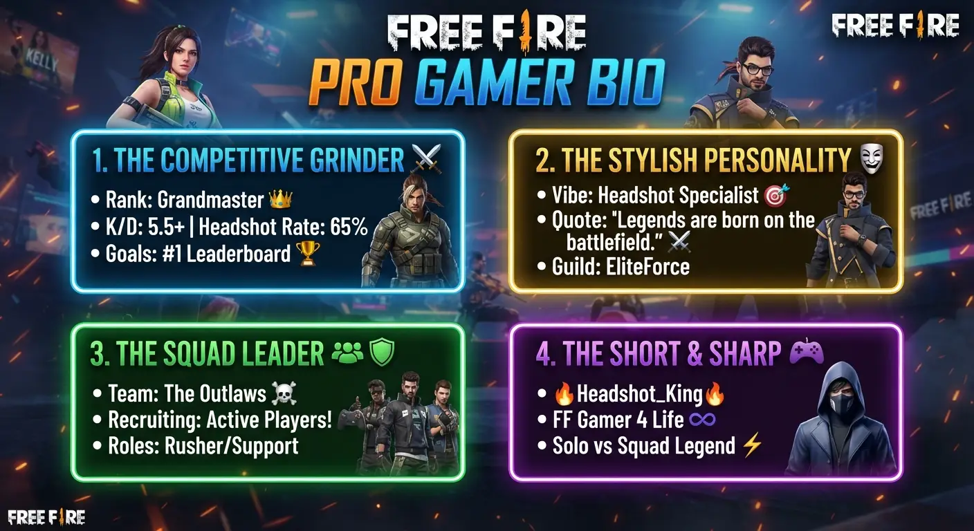 Free Fire Pro Gamer Bio for Instagram