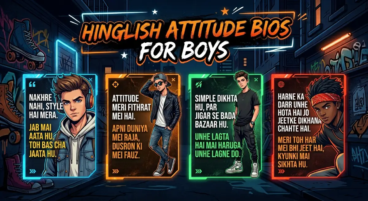 Hinglish Attitude Bios for Boys