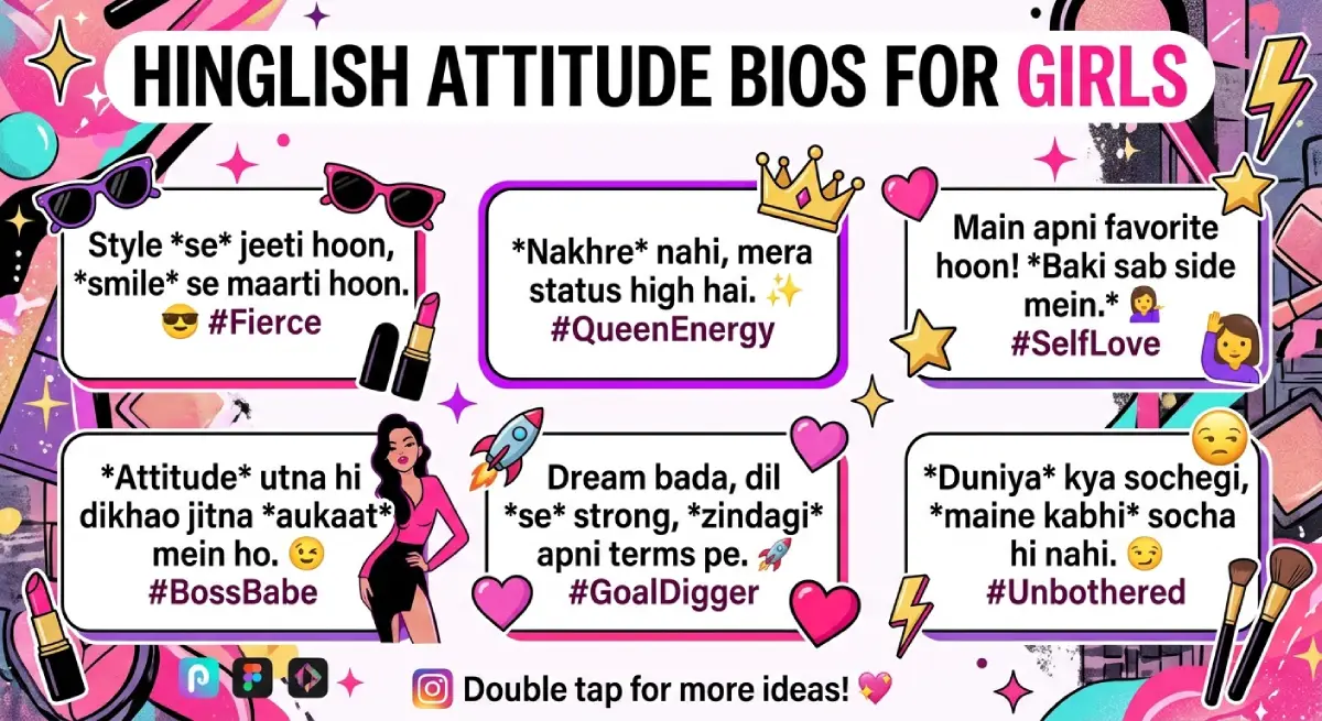 Hinglish Attitude Bios for Girls