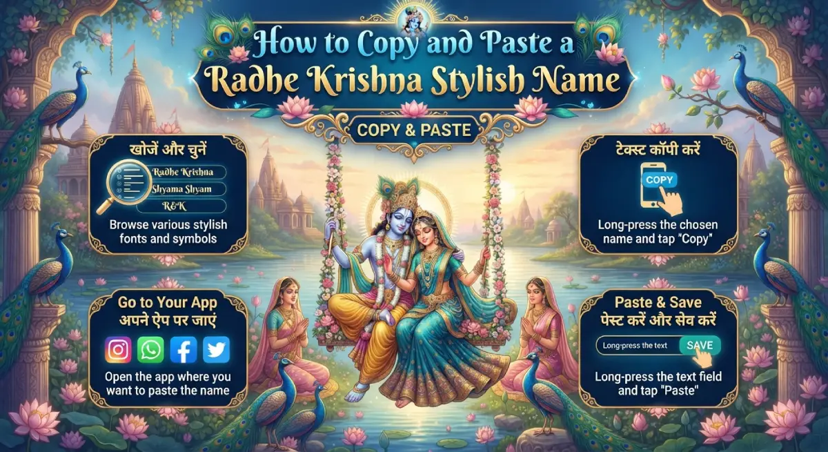 How to Copy and Paste a Radhe Krishna Stylish Name