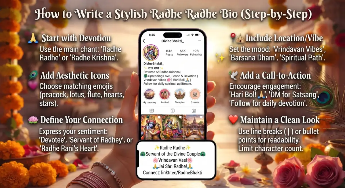 How to Write a Stylish Radhe Radhe Bio (Step-by-Step)