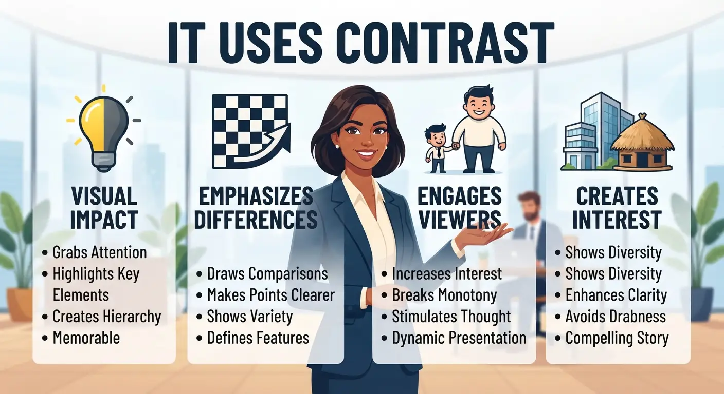 It Uses Contrast