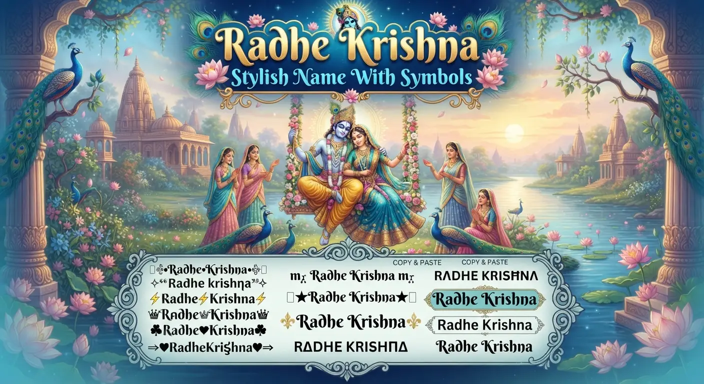 Radhe Krishna Stylish Name With Symbols