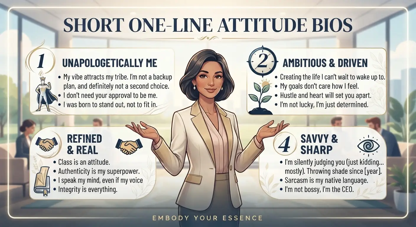 Short One-Line Attitude Bios
