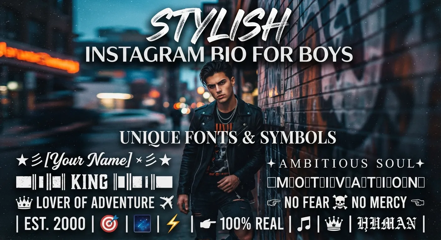 Stylish Instagram Bio for Boys with Fonts