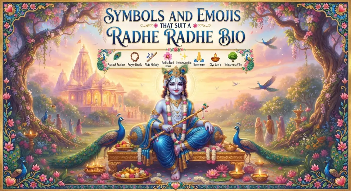Symbols and Emojis That Suit a Radhe Radhe Bio