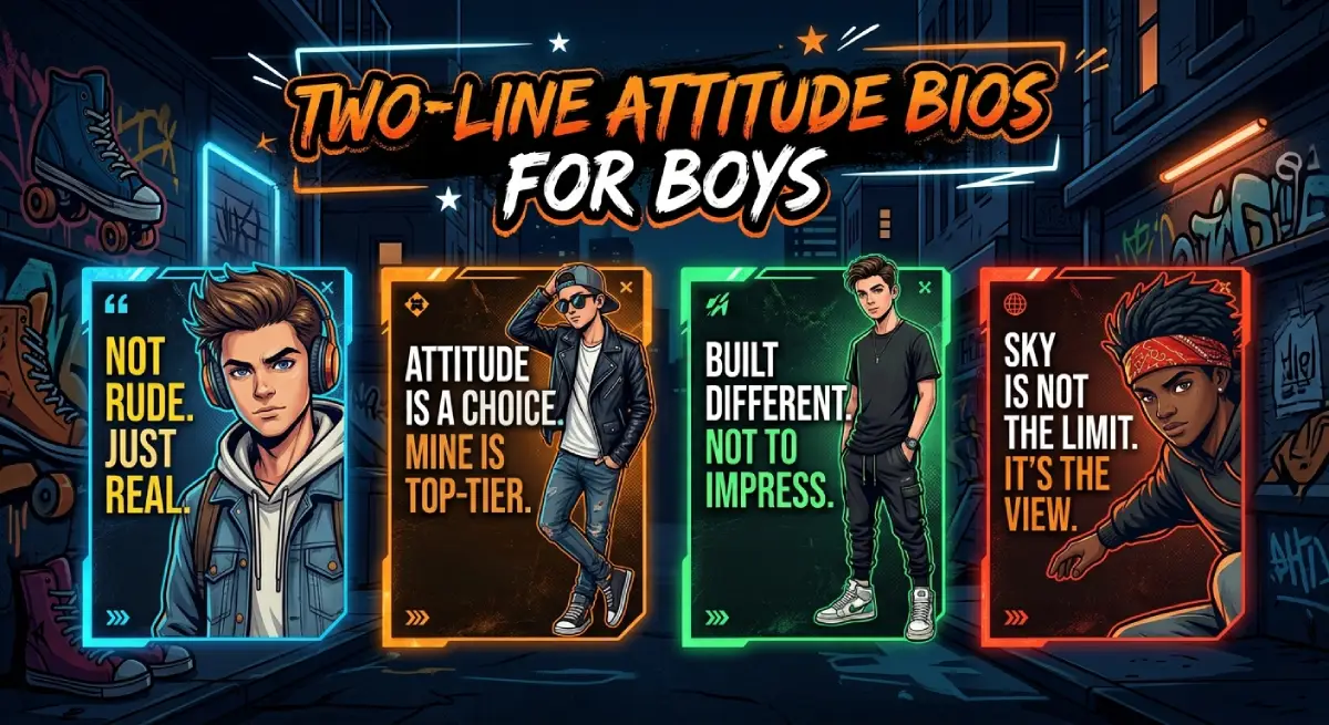 Two-Line Attitude Bios for Boys